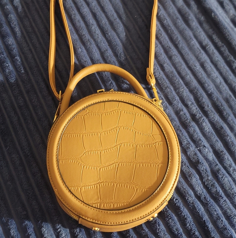 Round Tan Crossbody Bag